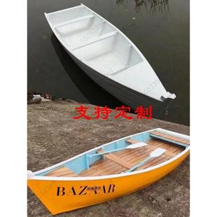 木船可下水两头尖小船装饰景观道具白色手花船实木摆件定制造型船