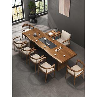 实木茶桌椅组合客厅家用新中式功夫泡茶桌办公室原木大板茶台茶桌