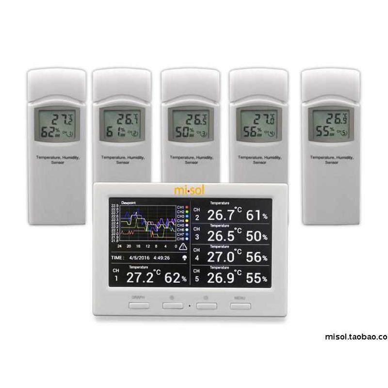 新疆包邮misol温湿度记录仪支持5个温度支持感应器感应器湿度多个,生活电器,电子温湿度计/智能温控器,淘宝优惠券,粉丝福利购,淘宝优惠卷