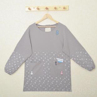 工作服新定制LGOO印裙 正品 韦韦款 防水围日式 居家反穿罩衣棉麻长袖