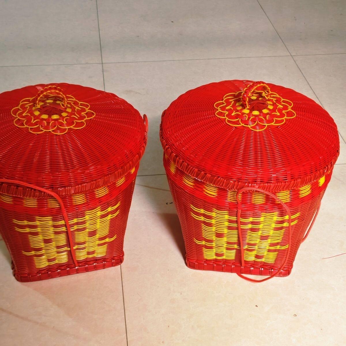 精品壮族大号箩筐彷竹编淘米箩篼粮食竹筐收纳篓喜事筐簸箕拜神