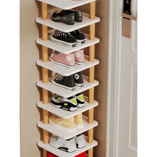 新型家庭楼梯室内简易小窄门立式多层节省空间入口鞋柜实木