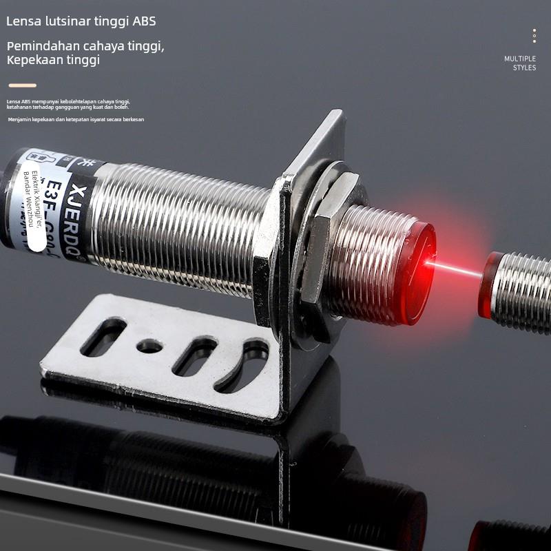 M18激光传感器可见光光电漫反射M12红外线光电开关距离80CM可调节