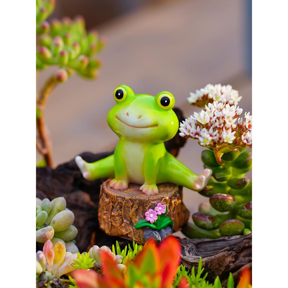 创意小青蛙花园花盆栽装饰摆件阳台庭院假山造景工艺品微景观摆设