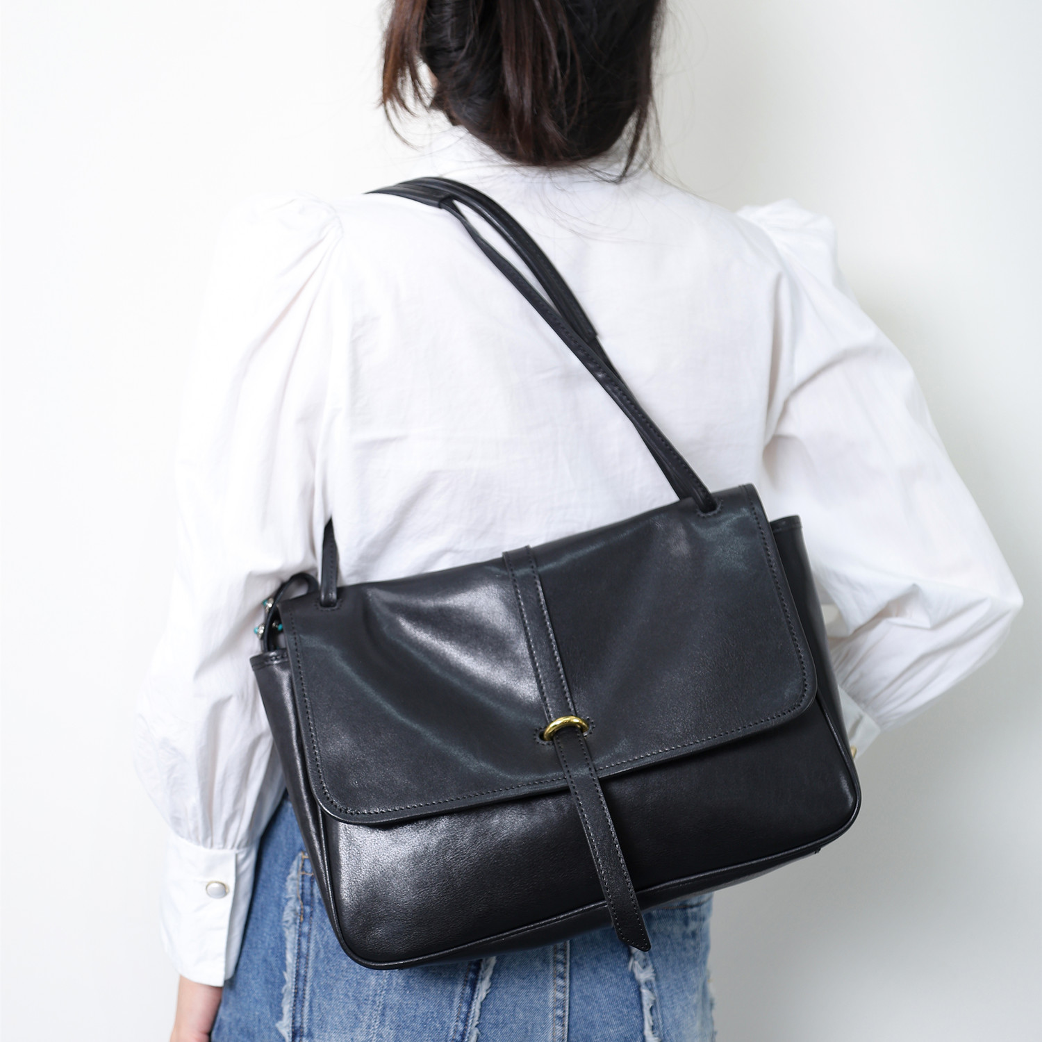 WANYEAH真皮大容量单肩托特包