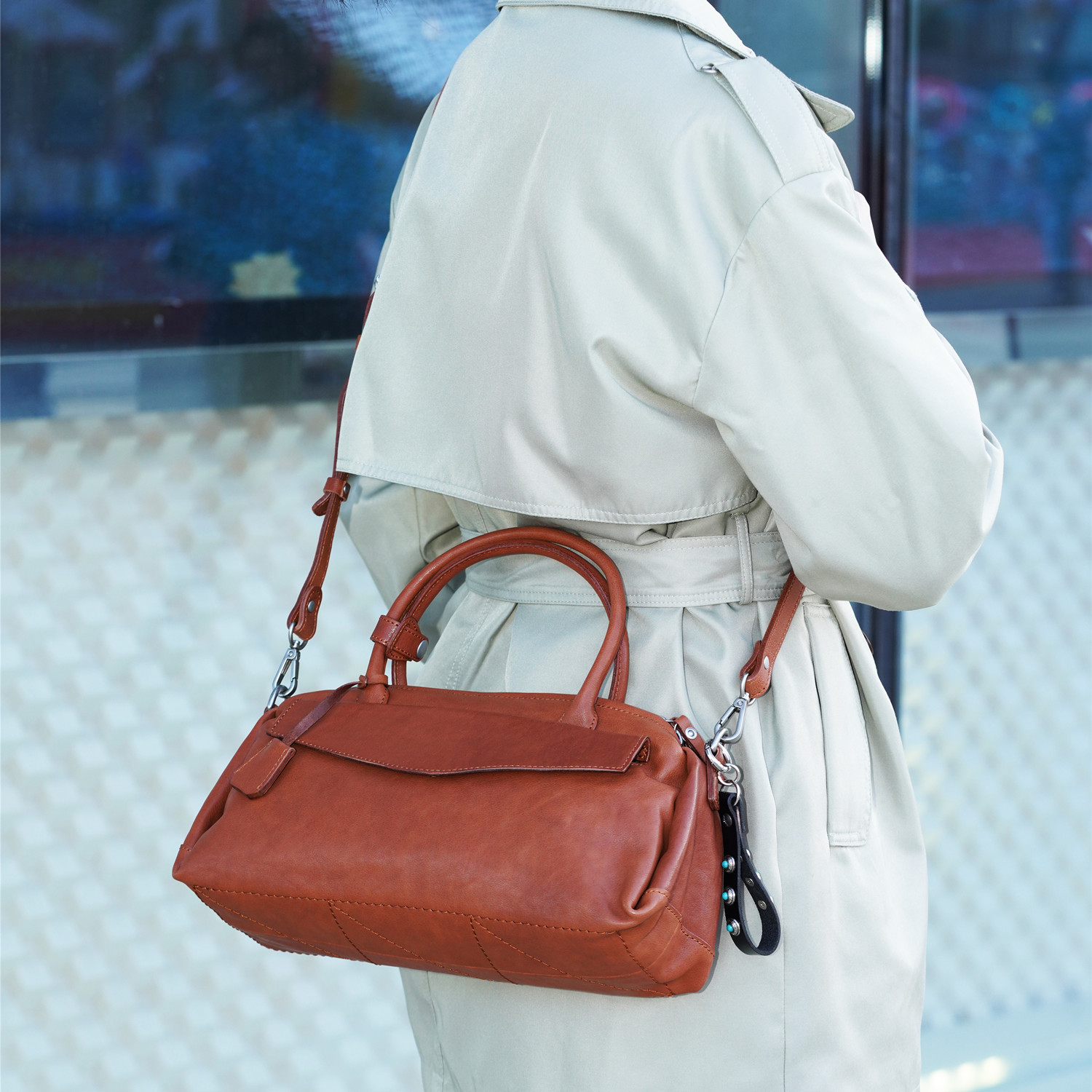 WANYEAH头层牛皮大容量波士顿包