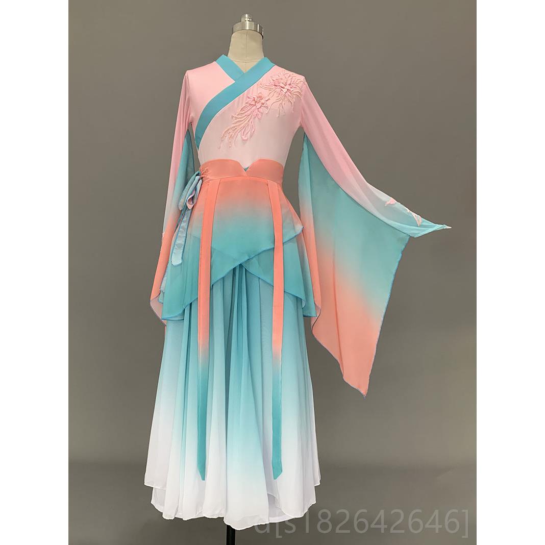 高档唤鱼清考歌舞蹈服儿演童成人剧目艺大摆裙古典舞服女飘逸中出