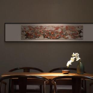 新中式长横幅装饰画日式民宿酒店别墅茶室会所过道禅意山水挂画