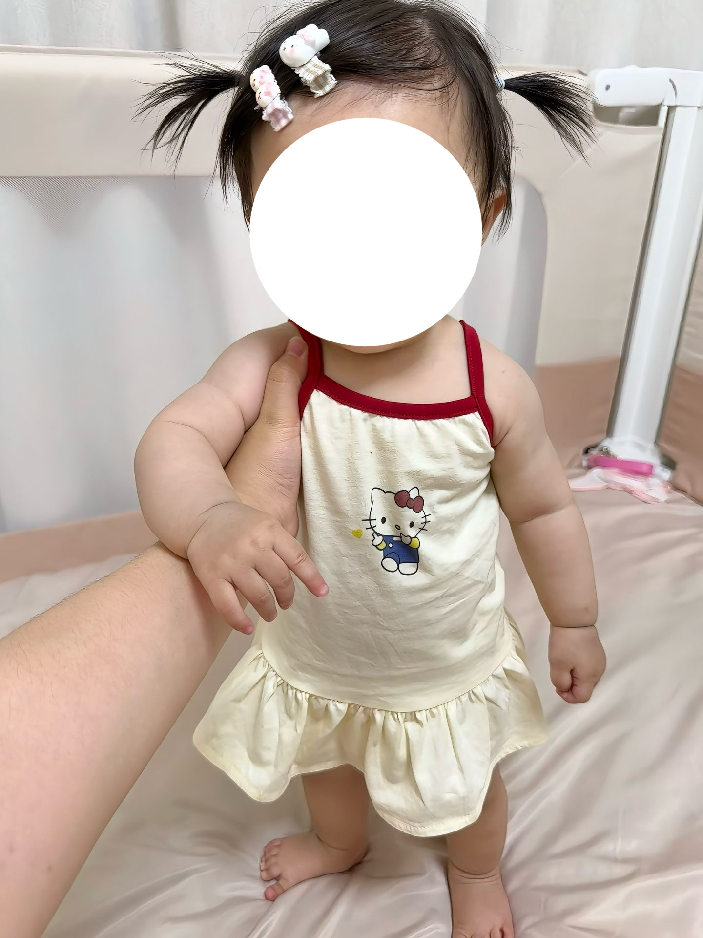 连衣裙女童可爱撞色小猫咪吊带背心裙公主风夏季新款2026裙子