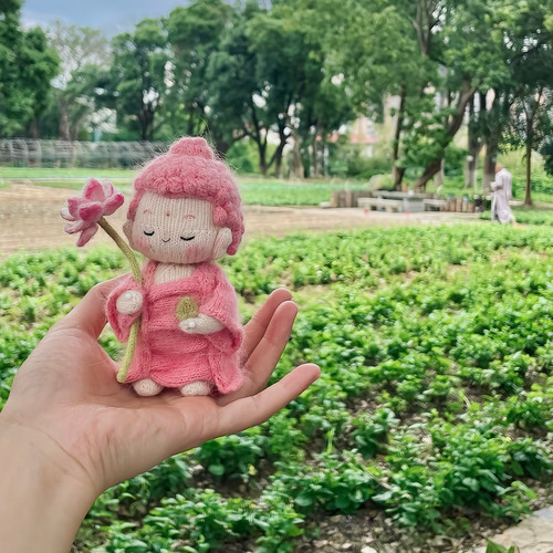 迷你小佛陀可爱粉色毛线款DIY材料包可手工编织挂件新款2025