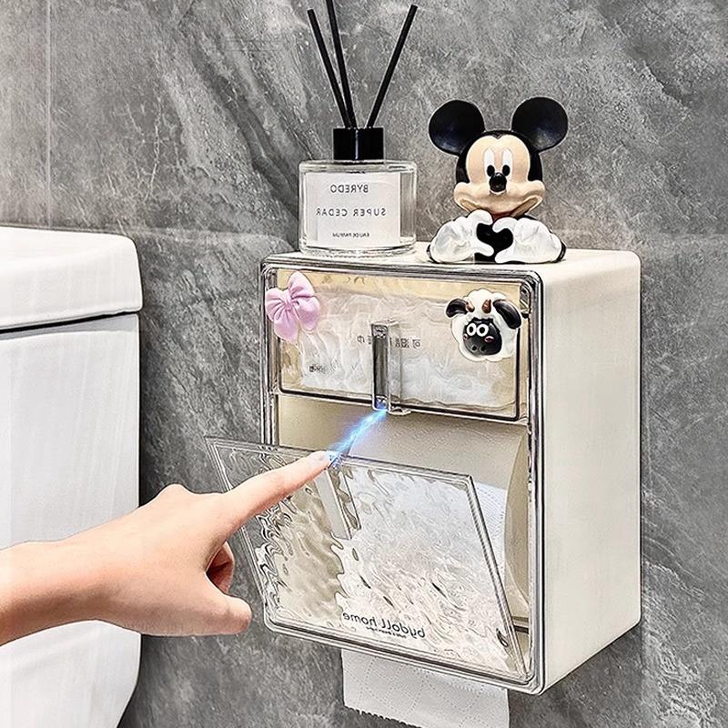 日本JOYE卫生间厕纸盒壁挂双层纸巾盒免打孔卫生纸置物架卷纸架