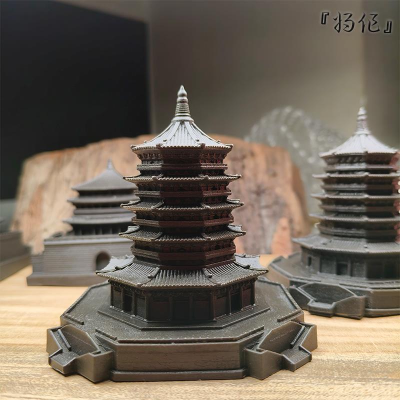 将作手造水泥摆件鱼缸造景雷峰塔皇妃塔西关砖塔古建筑沙盘微景观