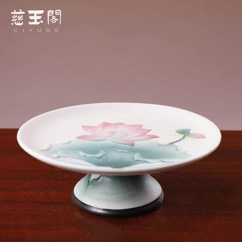 陶瓷佛前水果盘供盘家用仙家财神爷观音拜老爷摆神台贡品盘供果盘