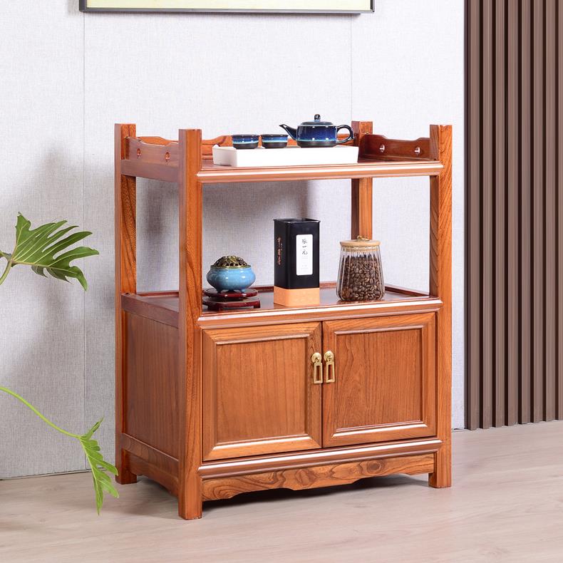茶水柜老榆木茶桌烧水小型置物架实木边几新中式餐边客厅家用靠墙