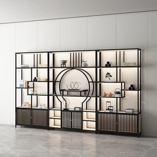 新中式博古架现代简约隔断客厅茶柜置物架子多宝阁茶室摆件展示柜
