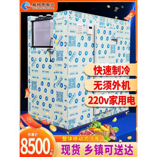 可移动水果蔬菜小型冷库冷藏冷冻保鲜库商用冰柜冷柜冷库全套设备