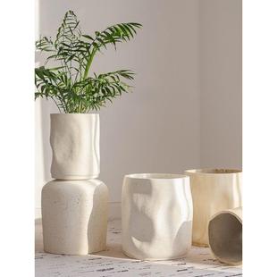 Monstera花盆大高大斯堪的纳维亚镁泥彷陶瓷花盆大直径竹专用户外