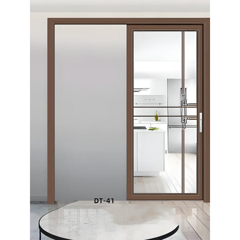 钛镁铝合金双层钢化玻璃厨房单轨单扇吊趟门卫生间推拉门阳台隔断