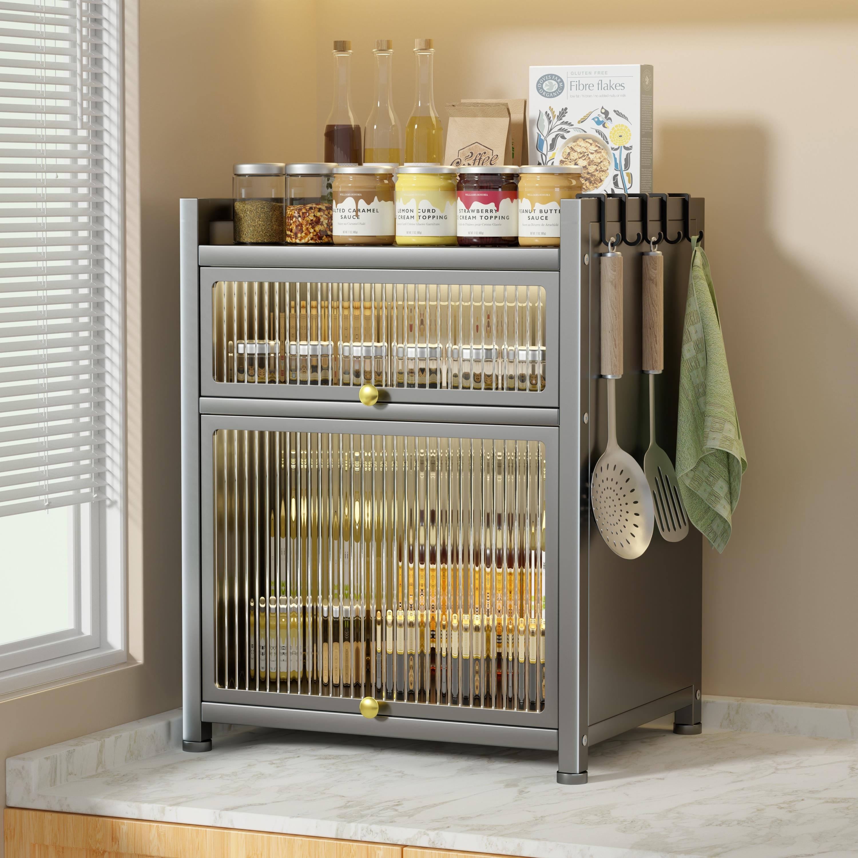 厨房小碗柜置物架碗盘收纳架盒多功能碗架调料架台面储物柜子橱柜