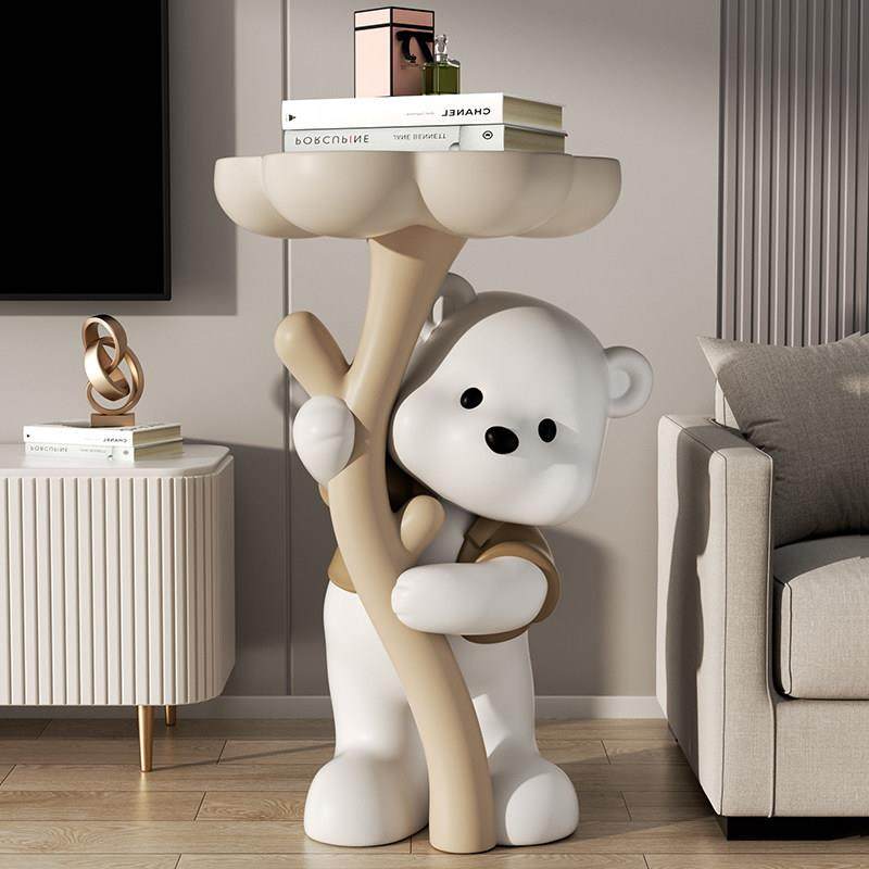 捧花熊茶几客厅摆件大型落地轻奢电视柜沙发边几可爱乔迁新居礼物,家居饰品,落地摆件,淘宝优惠券,粉丝福利购,淘宝优惠卷