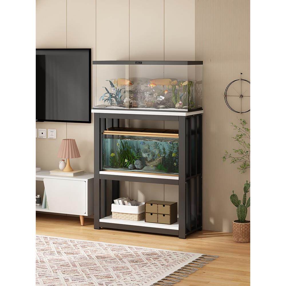 多层金属鱼缸架家用铁艺水族箱专用架客厅落地鱼缸底架宠物储物柜