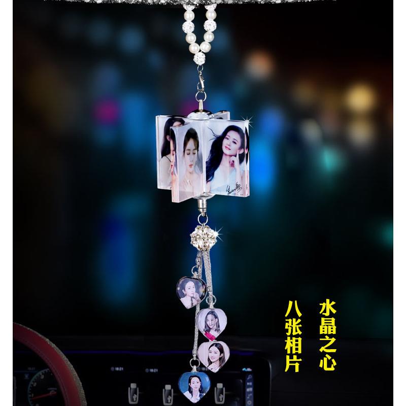 汽车挂件照片定制车内吊饰创意大气网红女神款车载后照镜水晶装饰