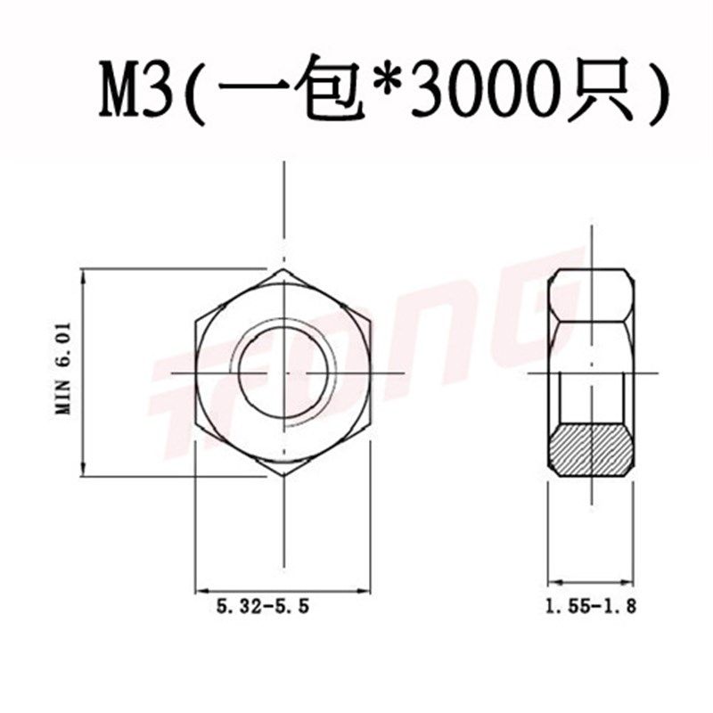 GB6172东明304不锈钢薄螺母GB6173六角薄款扁型细S牙螺丝帽M2-M48