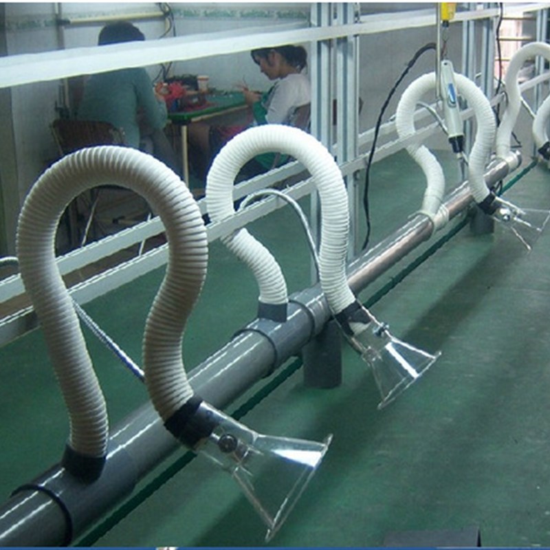 吸烟罩喇叭口抽烟机排风管排气管C道烙铁焊锡抽烟罩流水线排烟软