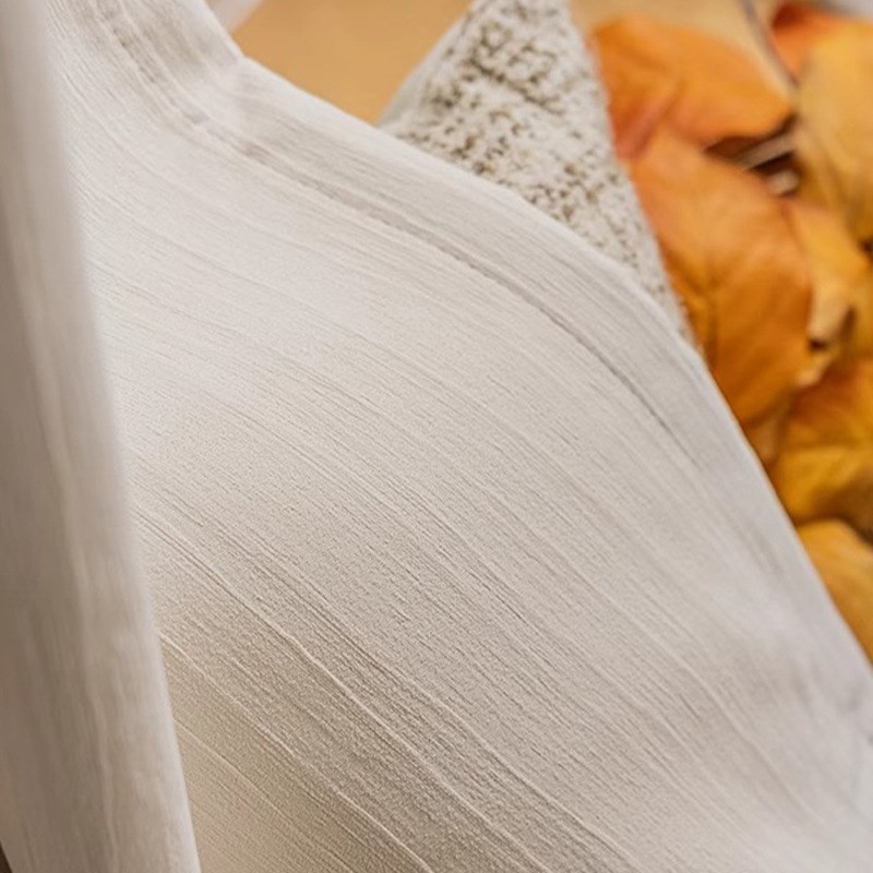 高遮光奶白色 j南织软装新款雪尼尔柔感奶油定型遮光纯色窗帘