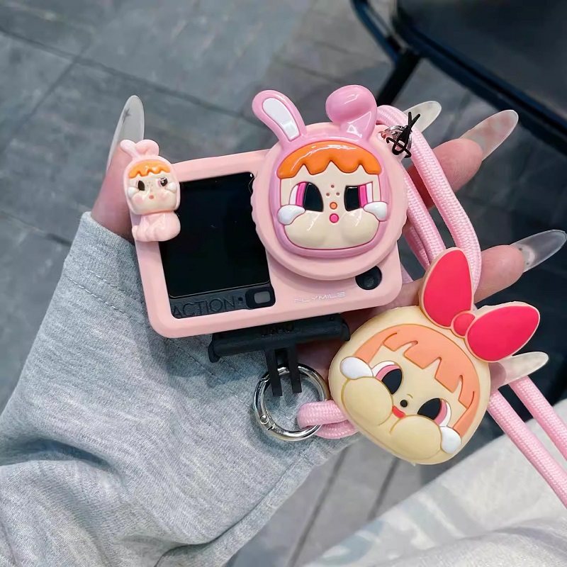 网红兔耳哭娃适用大疆action6/5pro/4/3运动相机保护套软壳挂绳女,3C数码配件,运动相机保护套/壳,淘宝优惠券,粉丝福利购,淘宝优惠卷