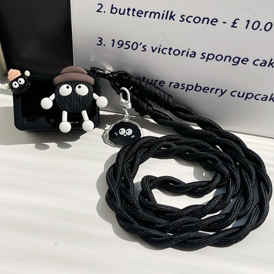 个性黑煤球适用大疆action6/5pro/4/3运动相机保护套软壳挂绳便携