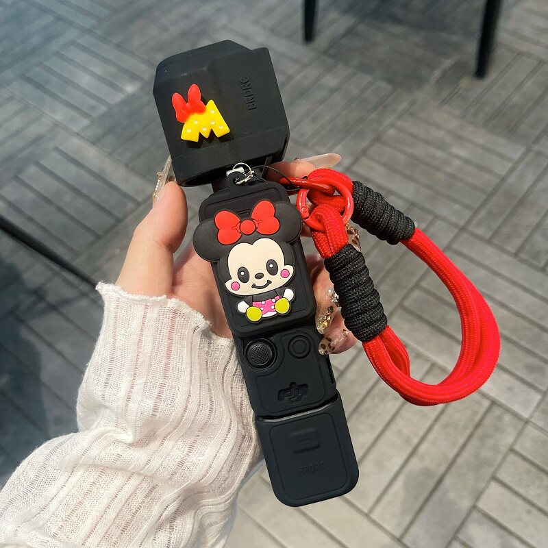 日韩米奇米妮适用大疆pocket3运动口袋相机保护套软胶便携挂绳女
