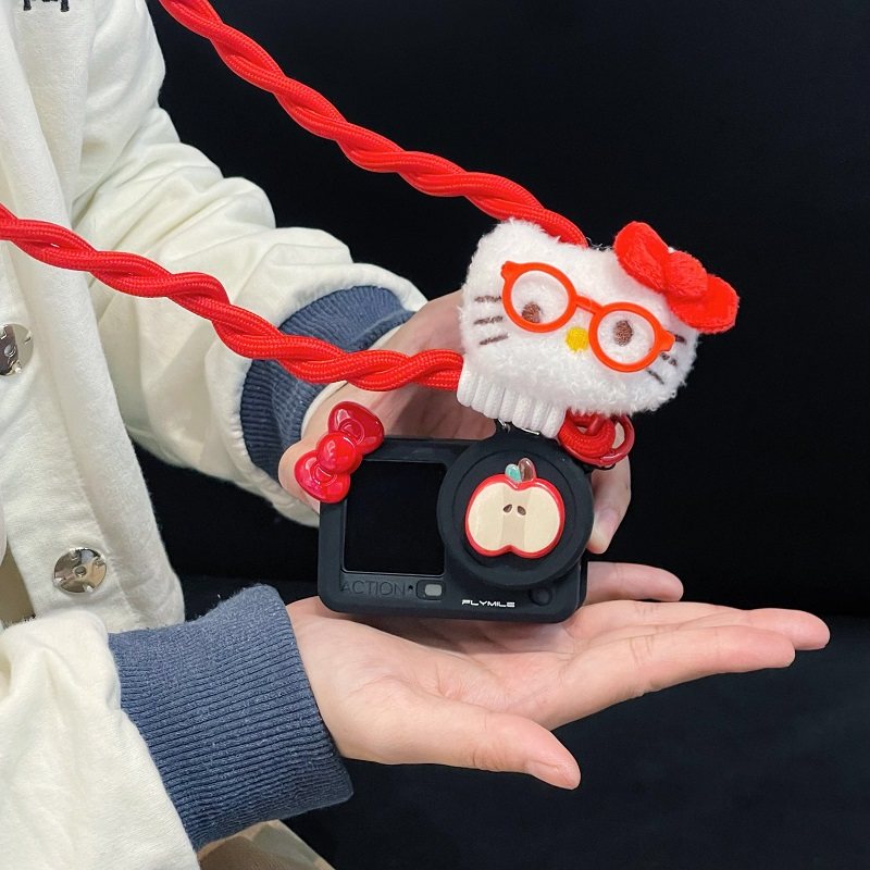 蝴蝶结红苹果适用大疆action6/5pro/4/3运动相机保护套硅胶挂绳女,3C数码配件,运动相机保护套/壳,淘宝优惠券,粉丝福利购,淘宝优惠卷