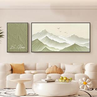客厅装饰画新中式现代简约高级感大气沙发背景墙挂画背靠金山壁画