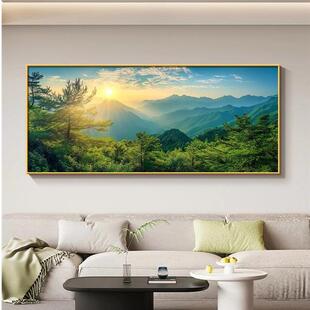 日出东方客厅挂画现代简约沙发背景墙装饰画东墙自然风景画靠山图
