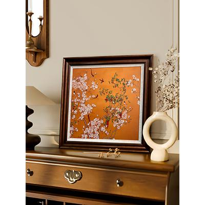 《满园春色》新中式法式客厅装饰画中古风餐厅玄关挂画美式床头画