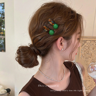 复古醋酸碎发夹女2025新款 高端前额刘海侧边夹高级感夹子发卡头饰