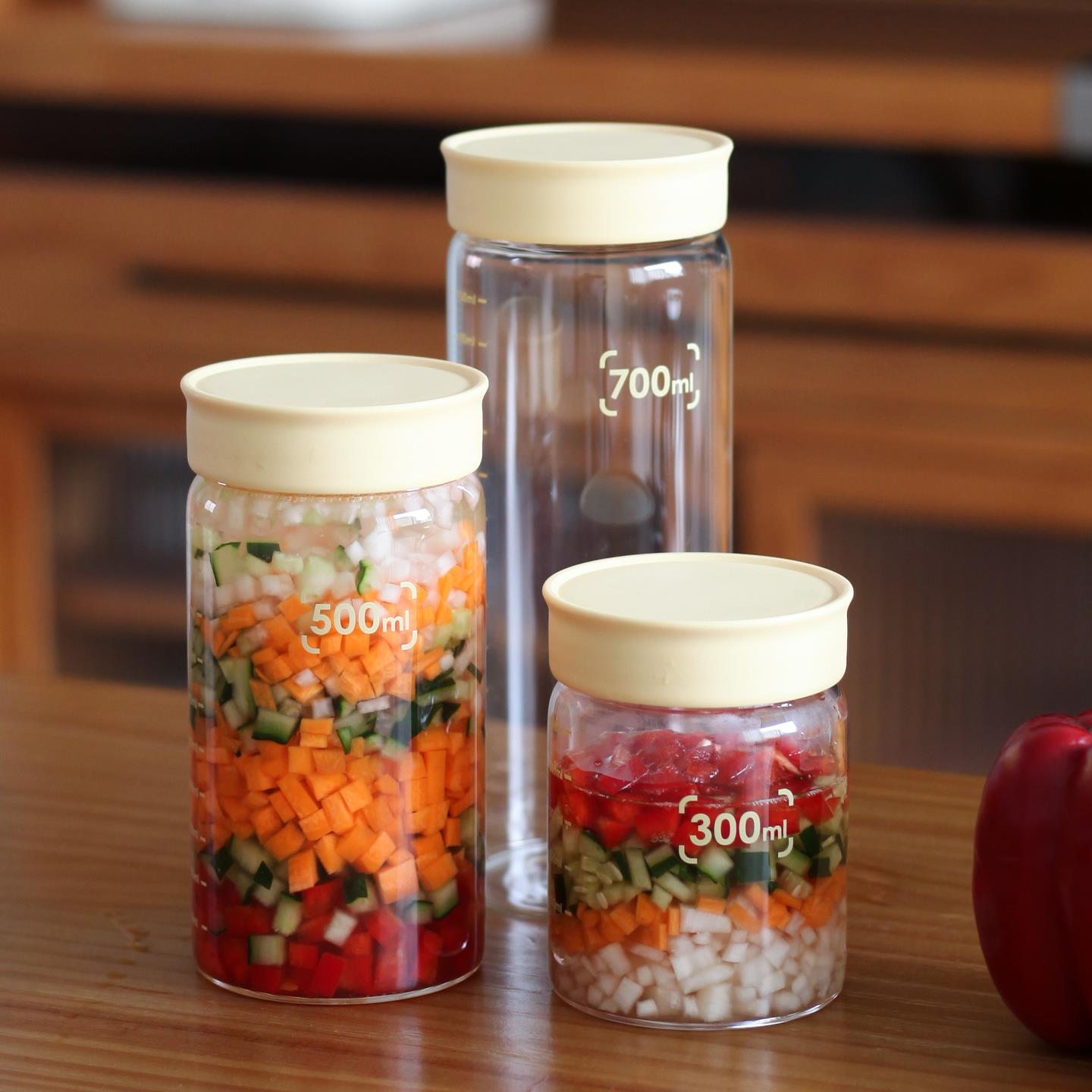 食品级玻璃腌菜罐泡菜坛家用腌酱菜密封罐耐热密封防潮厨房储物罐