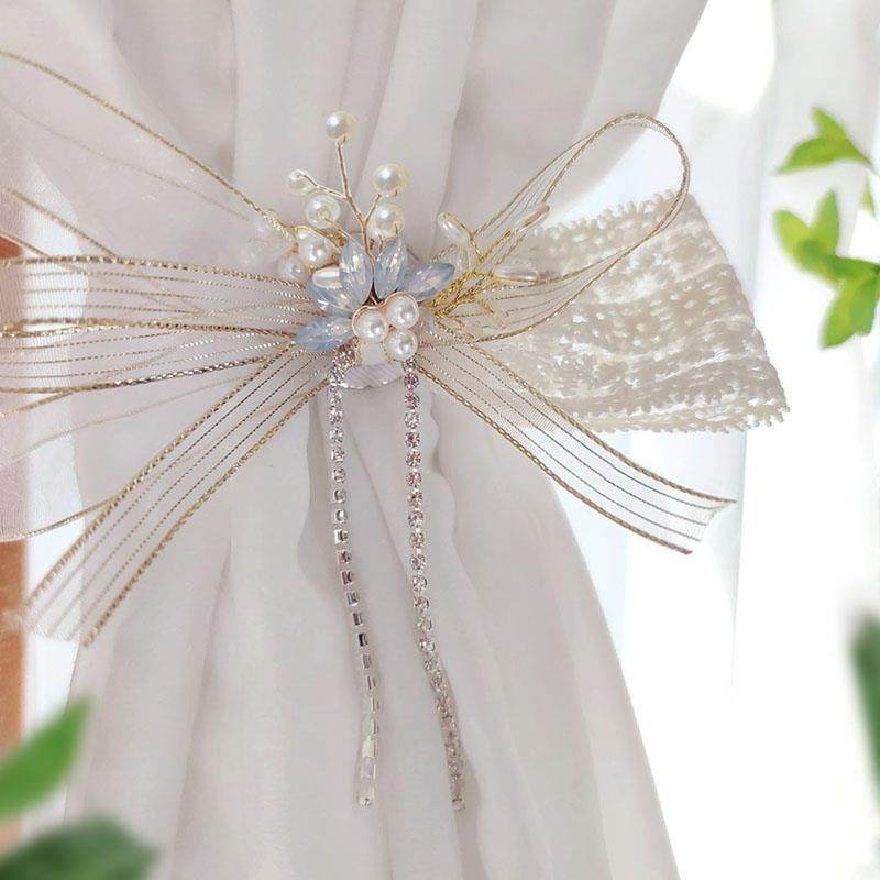 轻奢窗帘夹可爱扣环免钉扣环圈绑绳金属少女简约白色现代纱帘绑带