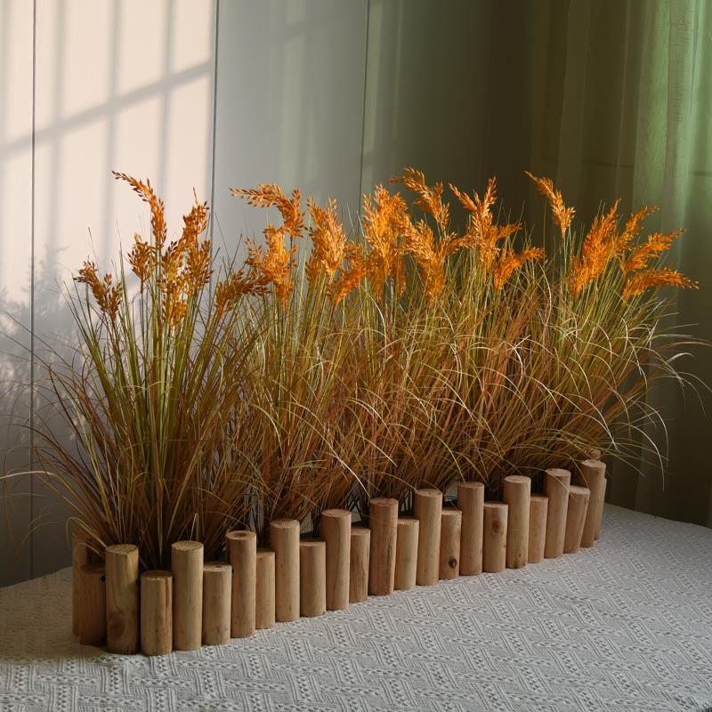 彷真绿色植物稻谷水稻麦穗花排假花干燥花塑料花户外室内摆件造景