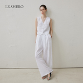 两件套装 LE.SHERO原创设计波西米亚风极简亚麻上衣马甲女夏季 新款