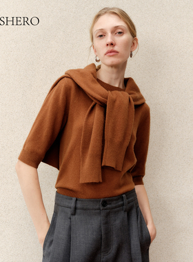 LE.SHERO【胶囊系列】原创设计奢感混纺两件套毛针织衫慵懒风上衣