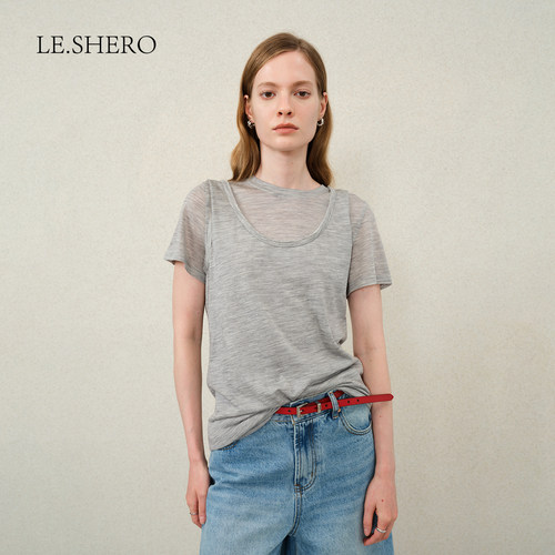 LE.SHERO美丽诺羊毛宽肩带背心