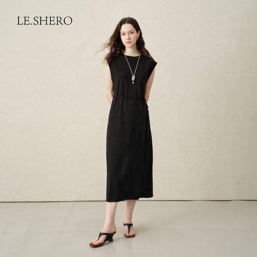 LE.SHERO优雅绑带无袖连衣裙