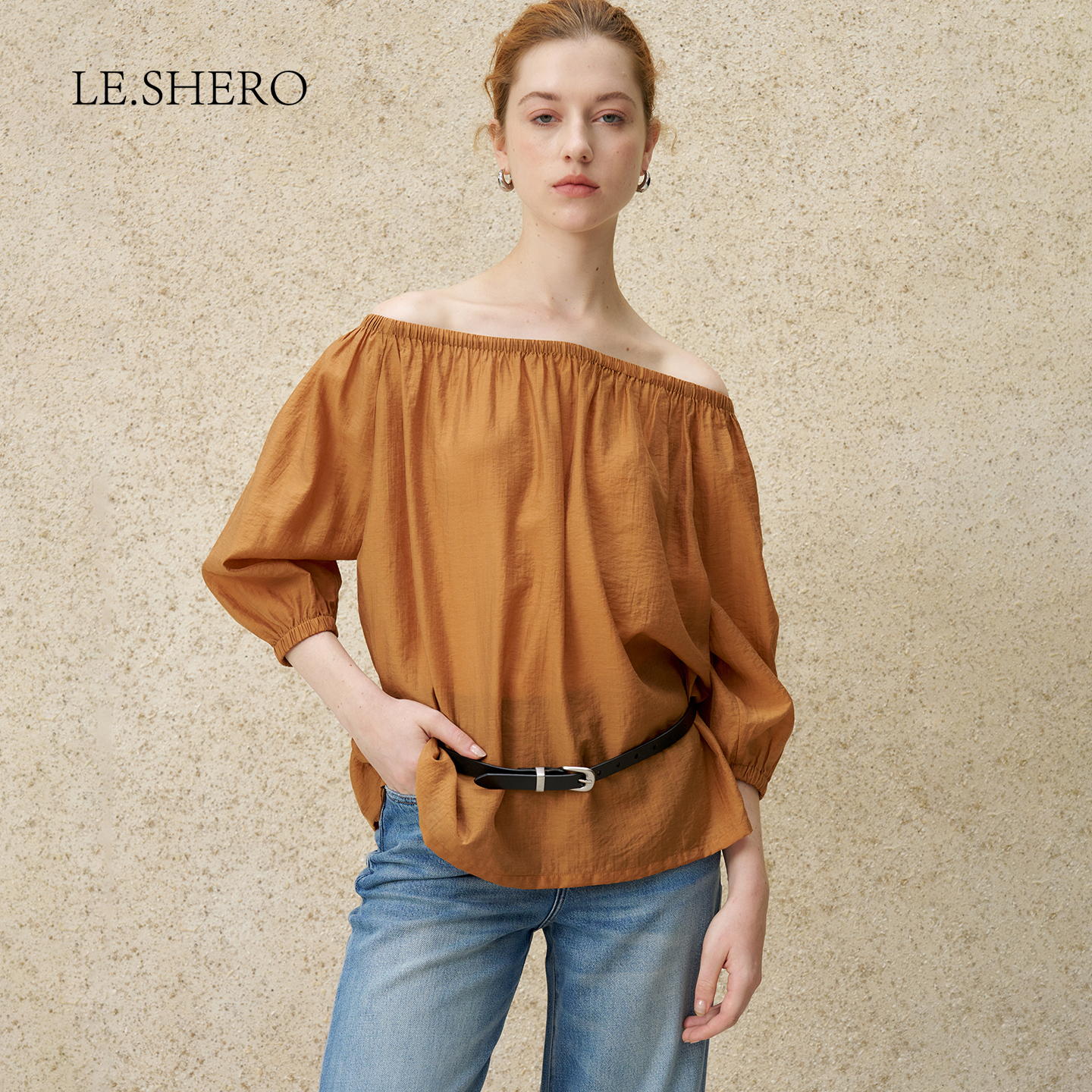 LE.SHERO原创设计时尚中袖衬衫