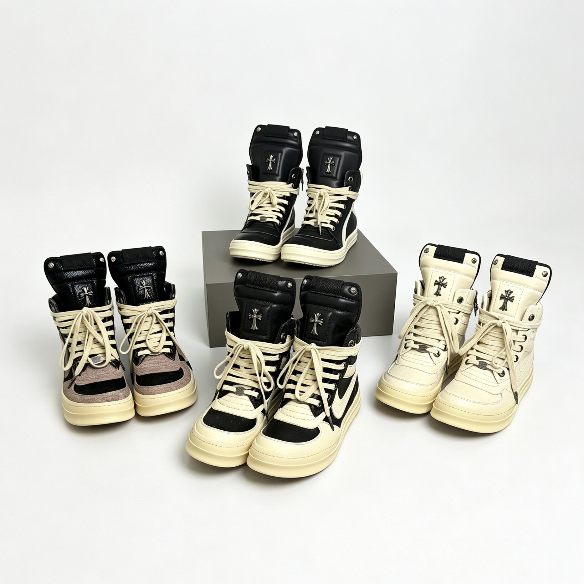 RNNK OMMES Big Hook RO Haute Couture Edition - Top Male Idol Outfit Full-Grain Top-Layer Cowhide High-Top Sneakers