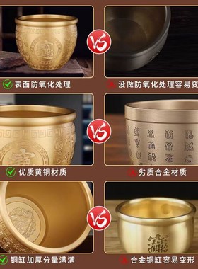 黄铜米缸聚财百福缸招财进宝聚宝盆办公室M客厅店铺创意礼品小摆