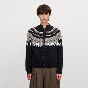 美利奴羊J毛混纺针织衫 毛衣 保暖舒适氛围 费尔岛星空开衫 INTENT