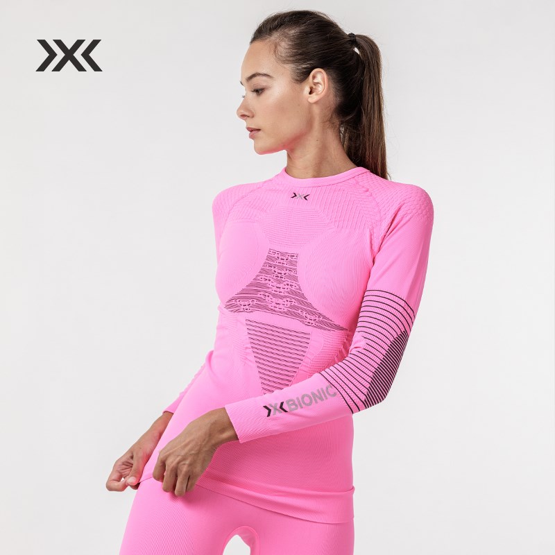 X-BIONIC 激能4.0女士圆z领上衣 女子滑雪功能内衣贴身保暖紧身衣