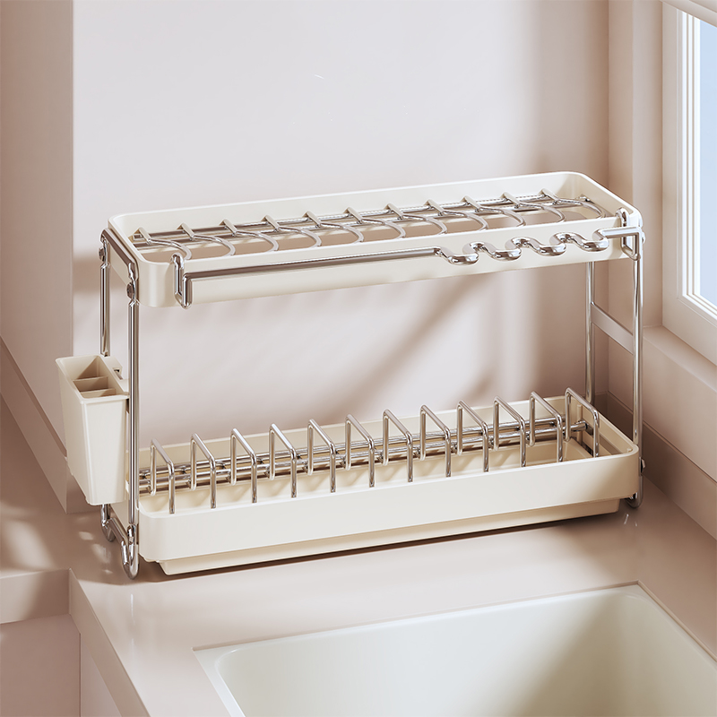 厨房碗碟收纳架台面家用多功能放碗盘H碗筷碗架小型置物架沥水架